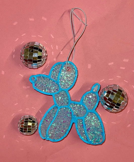 RTS Blue Glitter Balloon Dog Car Freshie