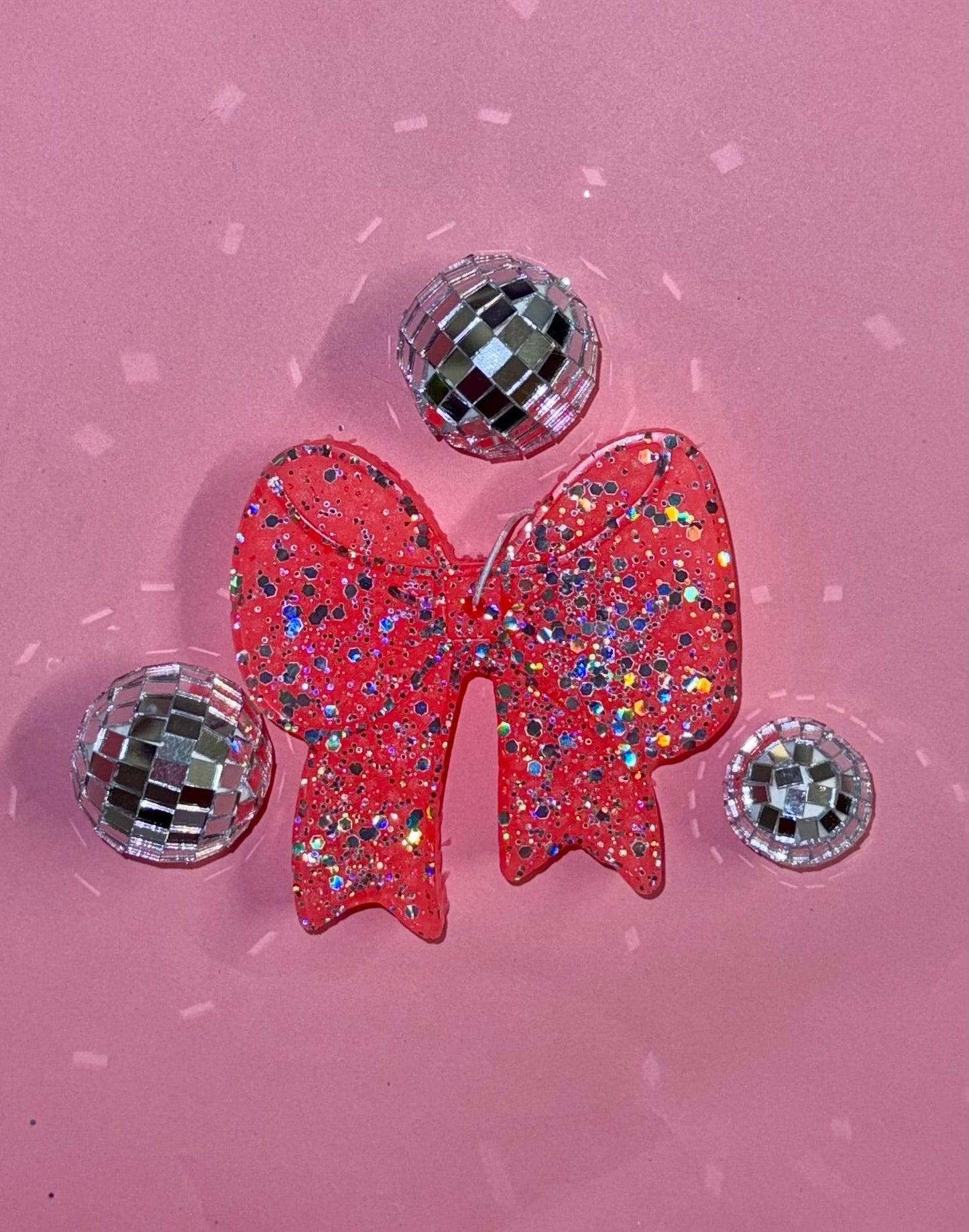 RTS Peach Glitter Bow Car Freshie