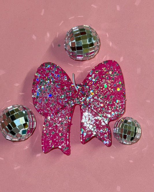 RTS Pink Glitter Bow Car Freshie
