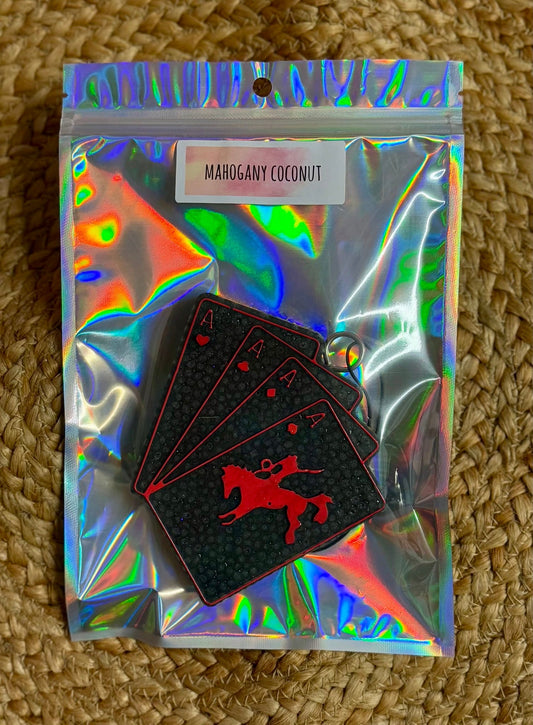 RTS Black Western Cards Car Freshie