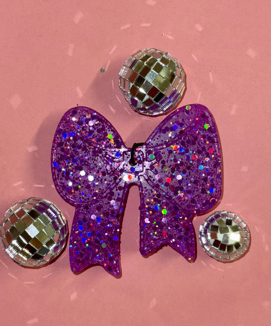 RTS Purple Glitter Bow Car Freshie