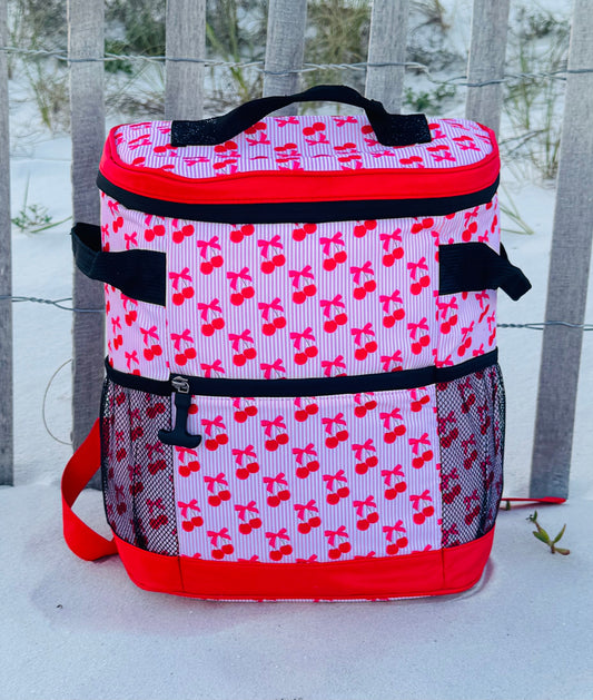 *SALE* RTS Striped Cherry Backpack Cooler