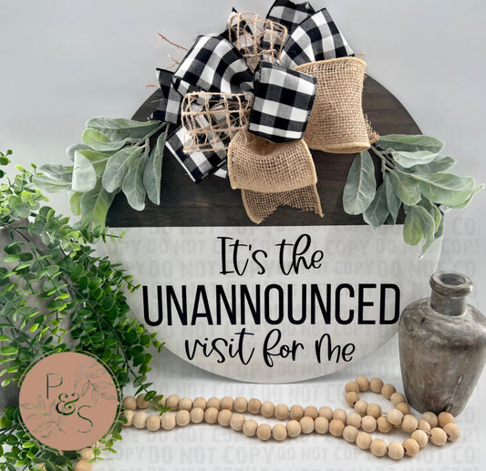 Unannounced Visit- 18” W. Gray Door Hanger