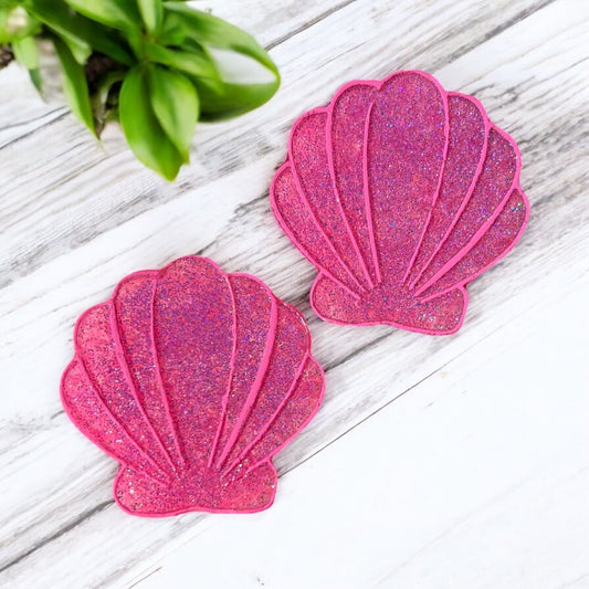 Pink Glitter Shell Magnet Set