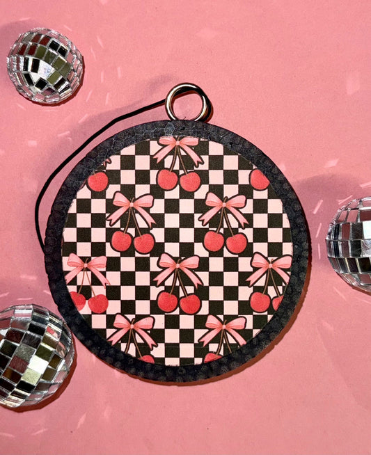 RTS Black Checkered Cherry Car Freshie
