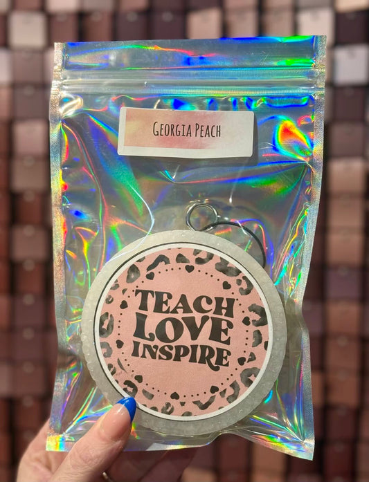 RTS Teach Love Inspire Leopard Car Freshie