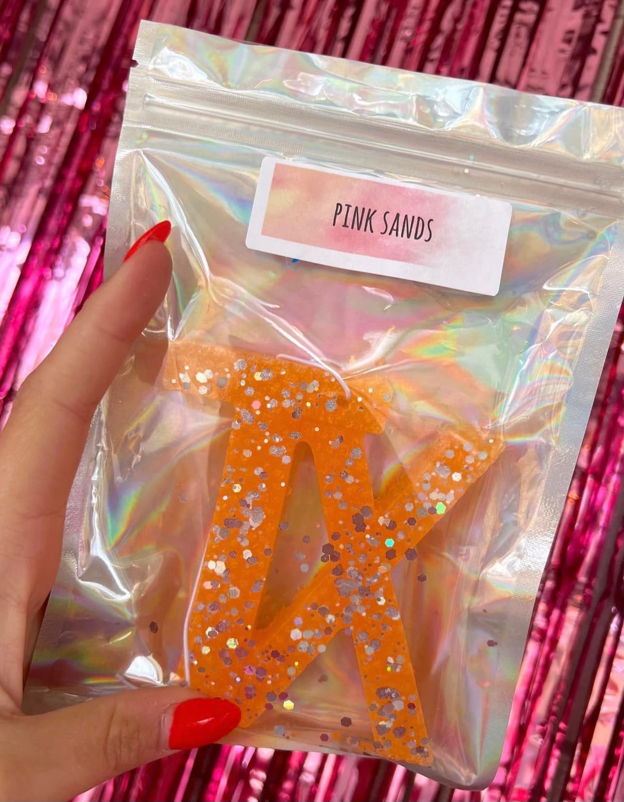 RTS Orange Glittery TX Car Freshie